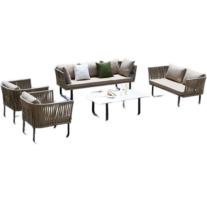 야외 라탄 소파 정원 캐주얼 세트 베란다 북유럽 레저 카페 베드