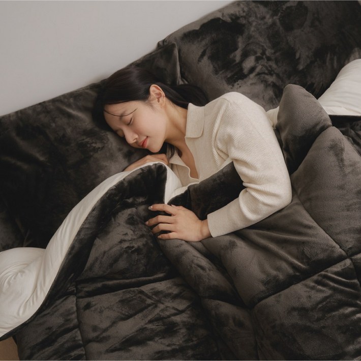 자가발열 포근에어 겨울이불 극세사 차렵이불 침대패드 구성