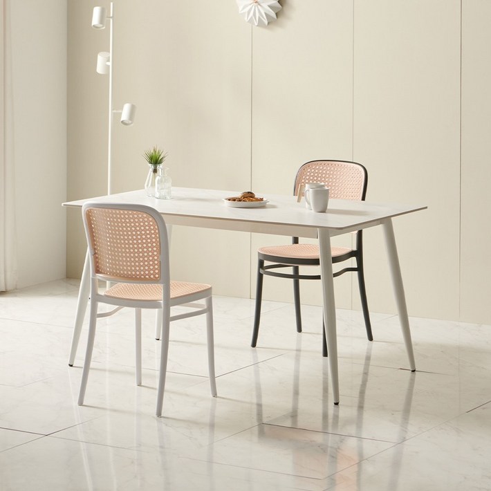 라로퍼니처 윈저 1250 1400 포세린 통 세라믹 4인 식탁 세트