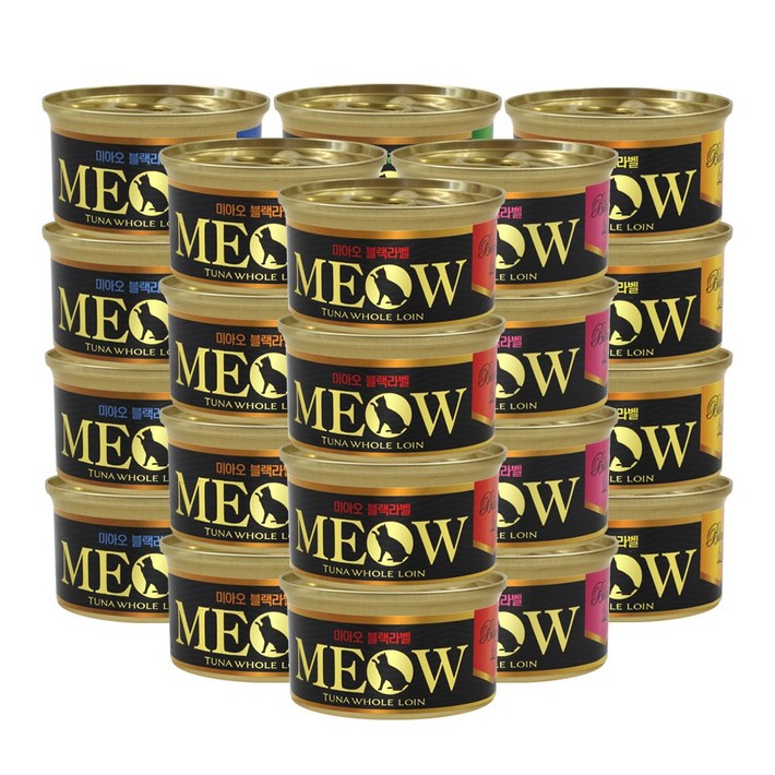 미아오 프리미엄 블랙라벨 참치 85g x24개 고양이캔 고양이간식, 85g, 24개