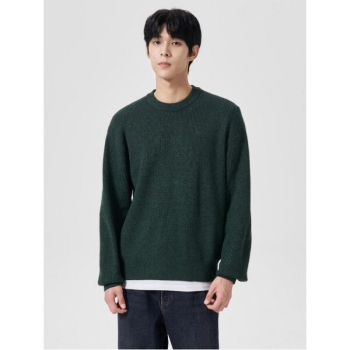 에잇세컨즈 투톤 라운드 풀오버 그린 424951LY3M