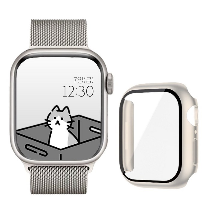 아이비온 애플워치 호환 밀레니즈 마그네틱 스트랩  풀커버 케이스 세트