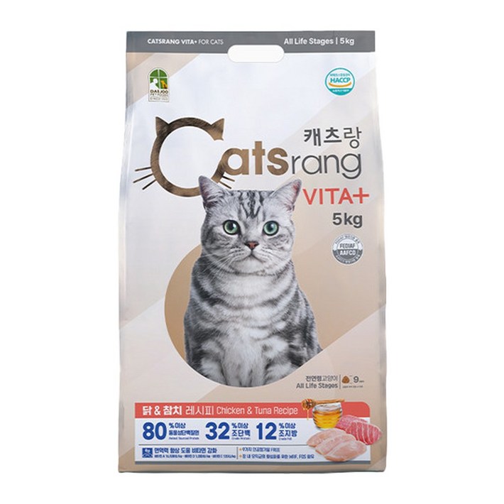 AN캐츠랑 전연령 비타 플러스 5kg 고양이사료 길고양이 건식 전연령, 5kg, 1개, 연어