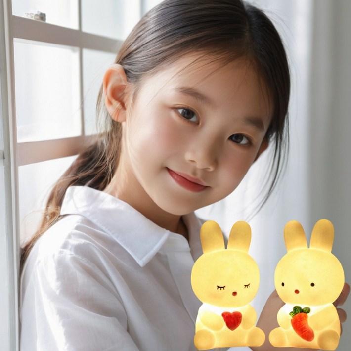 [N차입고] 그린웨일 귀요미 토끼 무드등 LED 수면 수유등 수면등 취침등 어린이날 생일 답례품