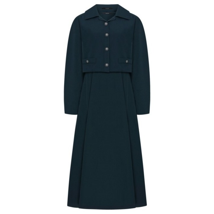 케네스레이디 백화점 케네스 레이디오픈카라 자켓 플레어 원피스 셋업 ECSEOD70 756331