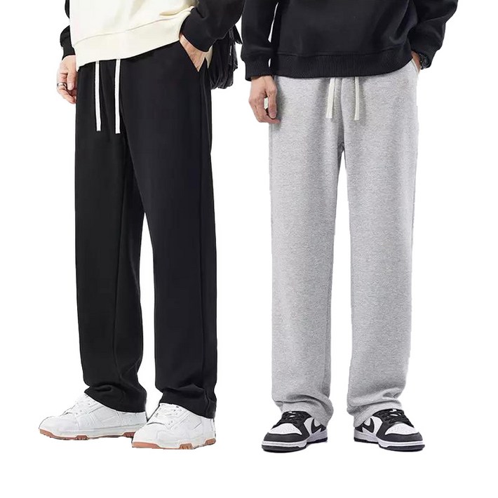 2장세트 남사 기모 트레이닝바지 가을 겨울 츄리닝바지 스트레이트 일자 팬츠 남녀공용 Tanlz609