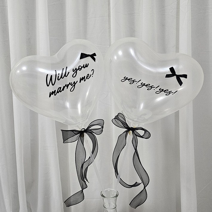 올리브파티 프로포즈 윌유메리미 하트 풍선 세트 셀프 웨딩 촬영 소품