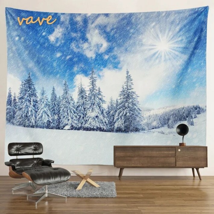 겨울 눈 숲 태피스트리 풍경 산 대형 패브릭 벽걸이 미적 가정 침실 크리스마스 장식
