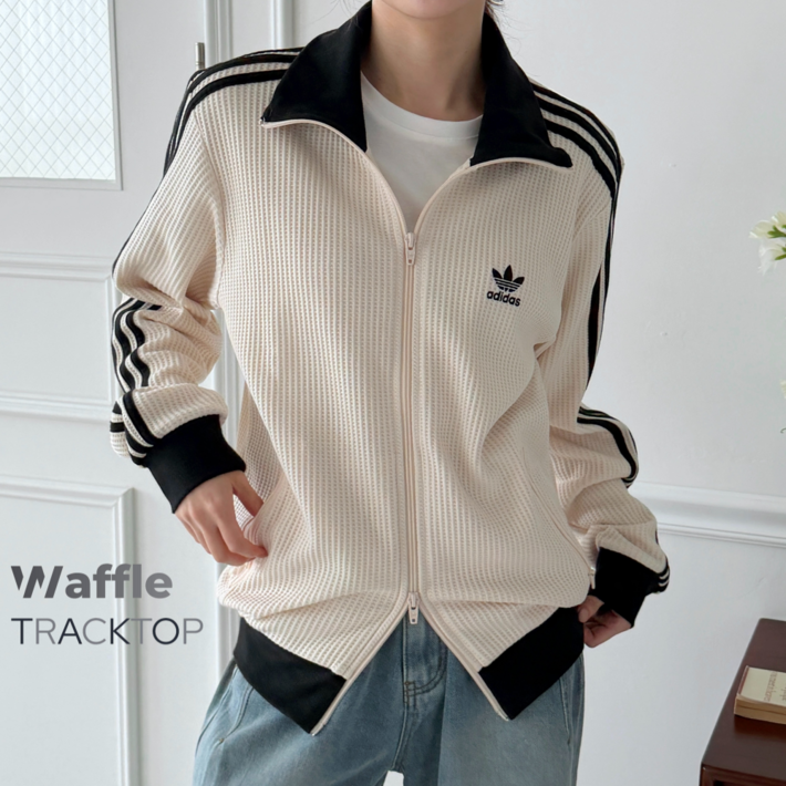 [정품] ADIDAS 아디다스 오리지널 와플 트랙탑 JJDB09 남성 여성 공용 바람막이 져지 데일리 자켓 점퍼 HIGHMAX 증정품