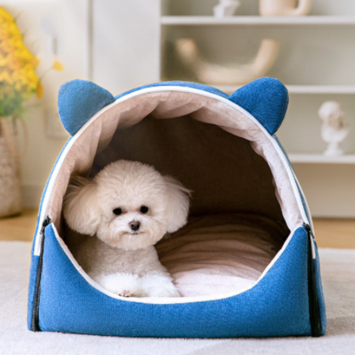집사인생 강아지 하우스 커버분리 고양이 숨숨집, 블루 집사인생 강아지 하우스 커버분리 고양이 숨숨집, 블루