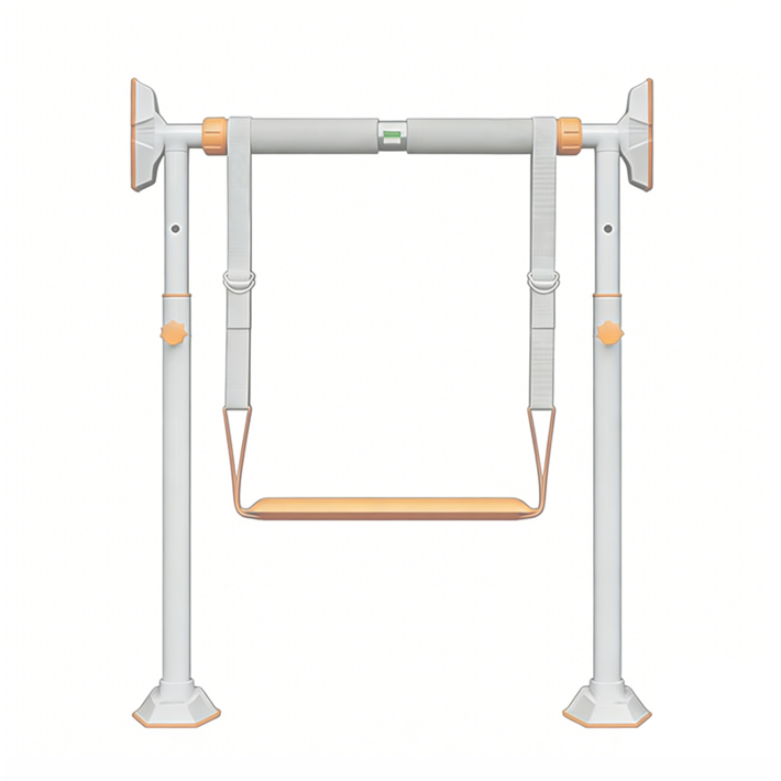 문틀철봉 장축 프리미엄 3중 미끄럼방지 턱걸이서포트밴드 세트 무타공 설치 가정용 홈트레이닝, 흰색