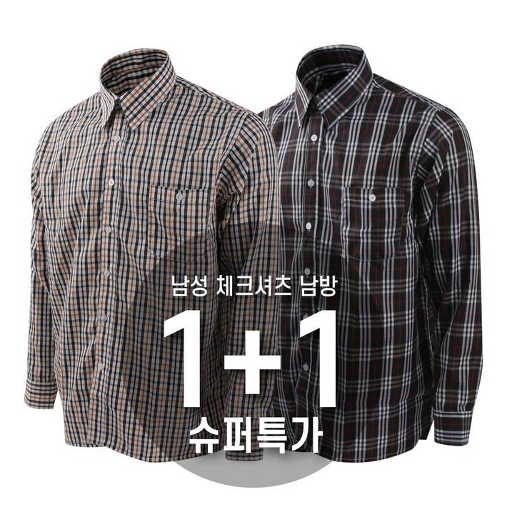 11 제이케이 남성 캐주얼 체크셔츠 남방 작업복 농사 일복