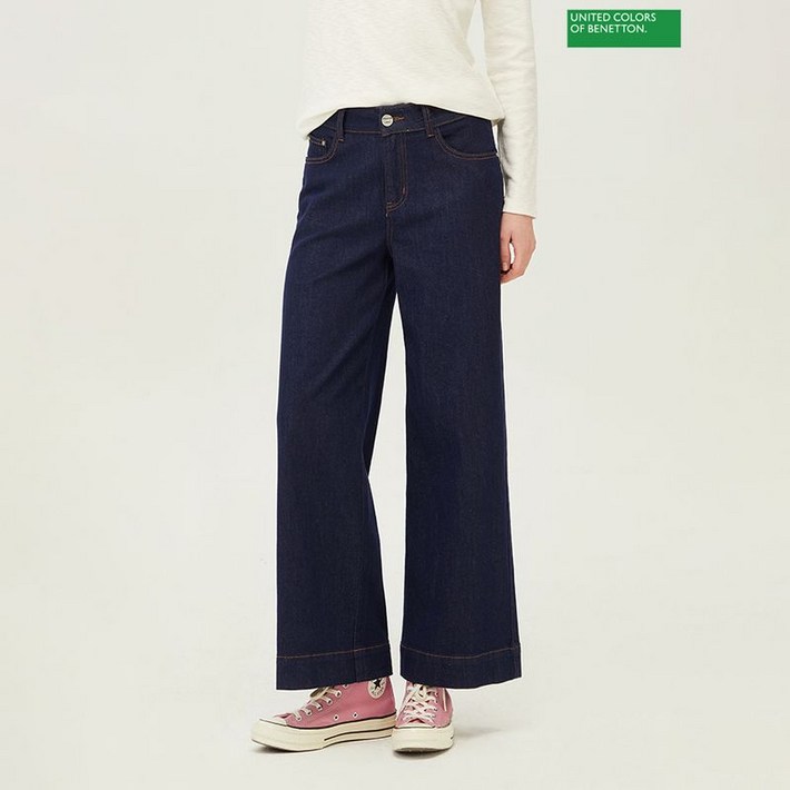 베네통 진청 와이드 데님 팬츠 BADPA2511
