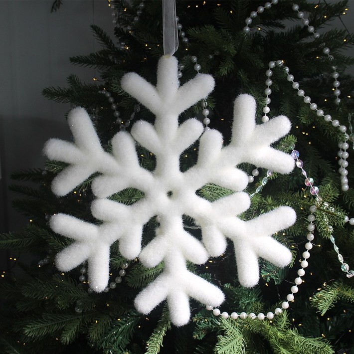 왓위셀 스티로폼 보송 눈꽃 모빌 겨울 인테리어, 1개, 화이트