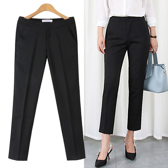 핏예쁜 가을 슬림 일자핏 키작녀 슬랙스 오피스룩 정장팬츠 빅사이즈팬츠 S3XL 롱앤숏슬림팬츠