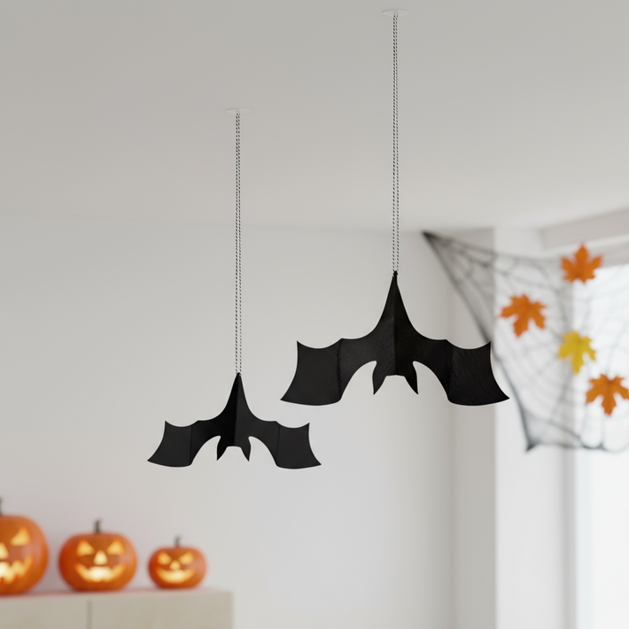 플라잉타이거 코펜하겐 할로윈 대형 박쥐 행잉 2개 세트 천장 장식 모빌 공중부양 파티