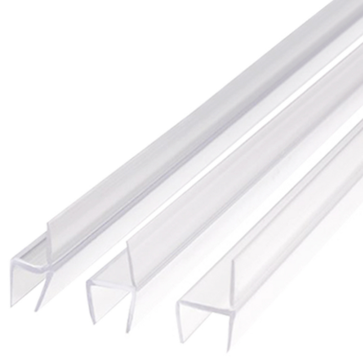 재단가능 일반 h형 프로파일8,10,12mm용 2.4M 샤워부스 물막이욕실 화장실 유리문 하부 부속 욕실부속 샤워부스부속 바람 물 막이 물받이 물튐방지 유리쫄대, 1개