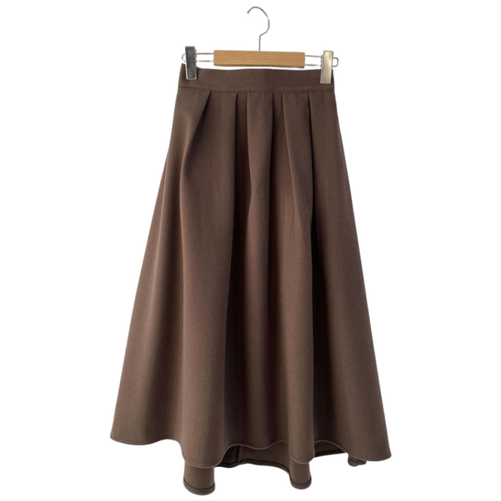 무디에국내제작 겨울 모직 주름 플레어 A라인 롱스커트 핀턱 스커트 겨울스커트 겨울치마 밴딩스커트 밴딩치마 모직스커트 겨울데일리 하객룩 모임룩 데이트룩 오피스룩