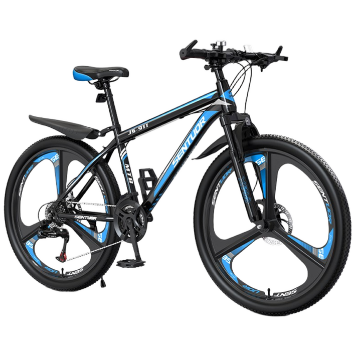 우브로 완조립 MTB 자전거 95 조립 21단 출퇴근 가성비 학생 청소년 성인 여성 24인치 26인치 27.5인치, 1개, 175cm, 27.5인치 삼발이휠블랙블루