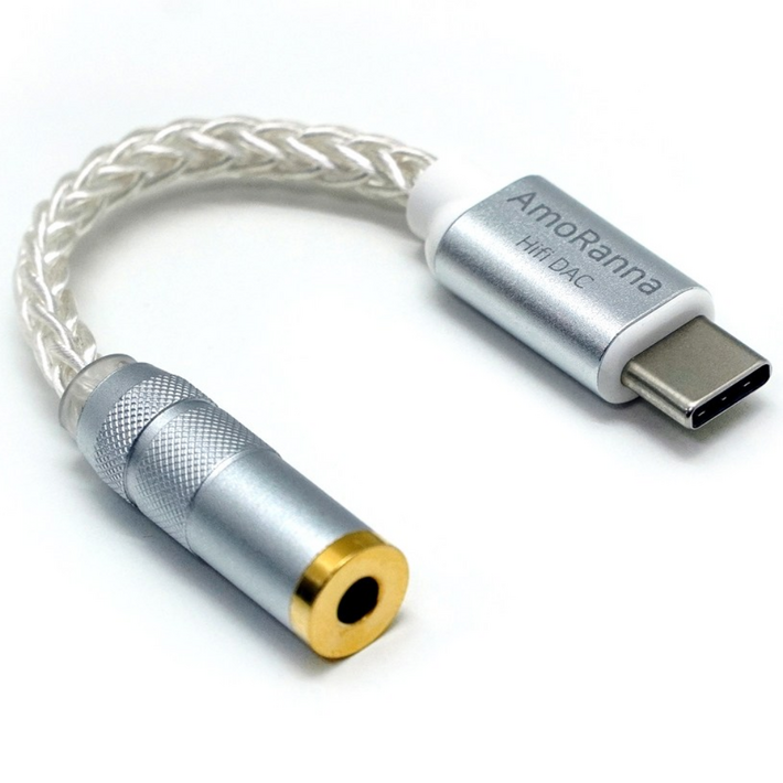 아모란나 C타입 Audio DAC 이어폰 앰프 CS46L41 헤드폰 젠더, DAC C타입 to 3.5mm 이어폰 헤드폰 마이크