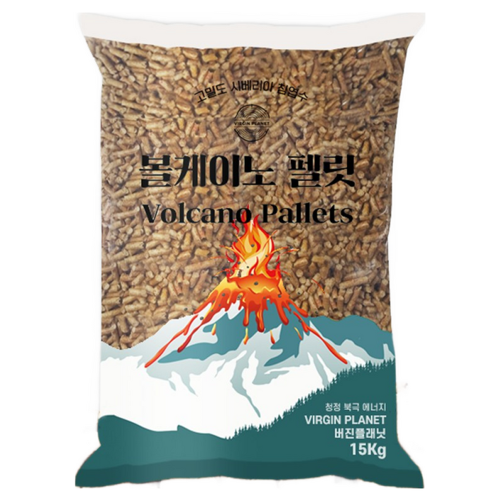 A1등급 프리미엄 볼케이노 우드펠렛 15kg 캠핑용 반려동물 흡수용 베딩