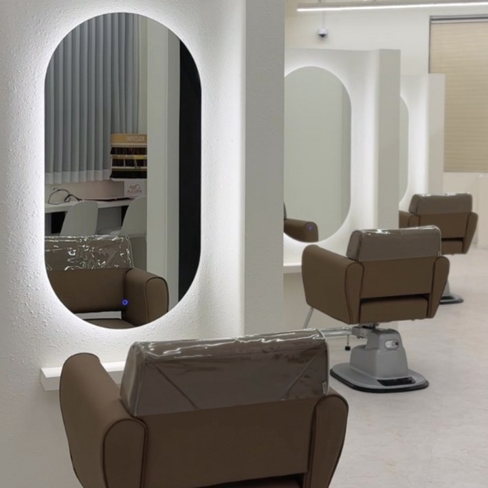 미용실 경대 대형거울 양타원 600X1200 LED 조명거울