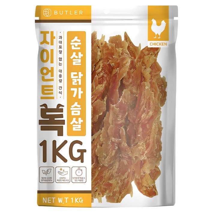 자이언트독 닭가슴살 육포 1kg 대용량 강아지 간식, 1개, 단품, 1kg