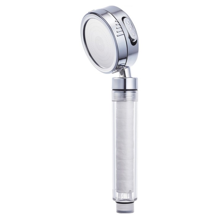하비비 3단 조절 마사지 정수 필터 샤워기, 1개, Silver