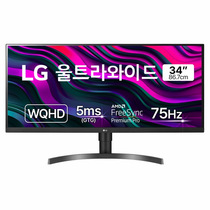LG전자 WQHD 울트라 와이드 모니터, 86.7cm, 34WN750 LG전자 WQHD 울트라 와이드 모니터, 86.7cm, 34WN750