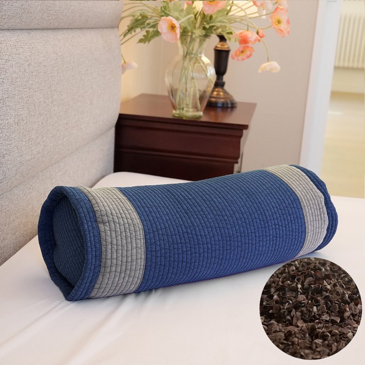 사랑예감 순면 피그먼트 국내산 원형 메밀 베개