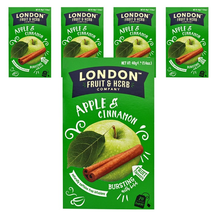 런던프룻앤허브 애플 앤 시나몬 티백, 2g, 20개입, 5개