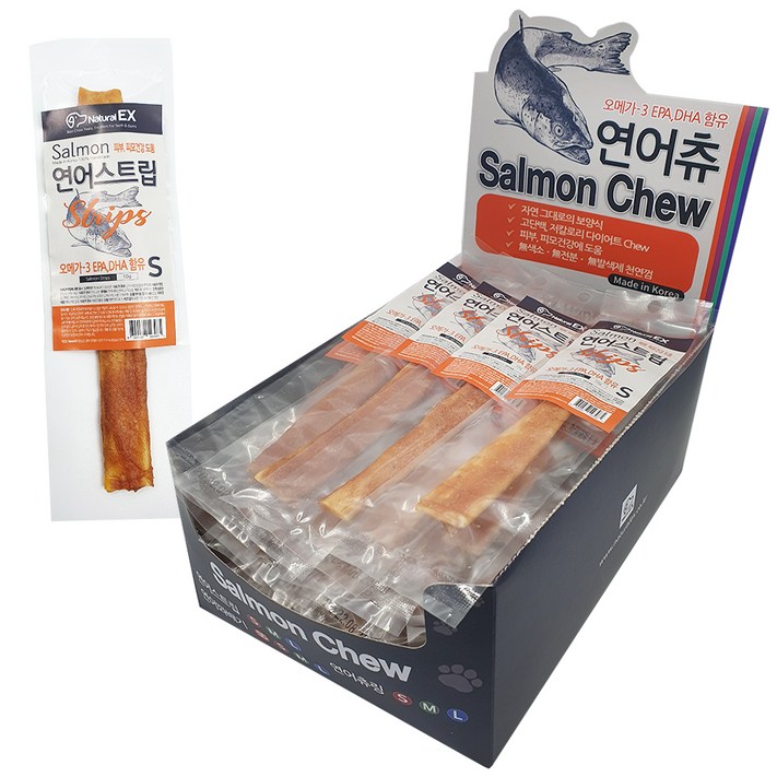 네츄럴이엑스 연어스트립 건조간식 S