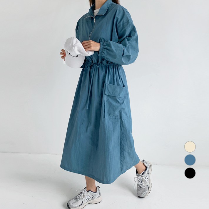 바블링브룩 여성용 바스락 반집업 롱 원피스