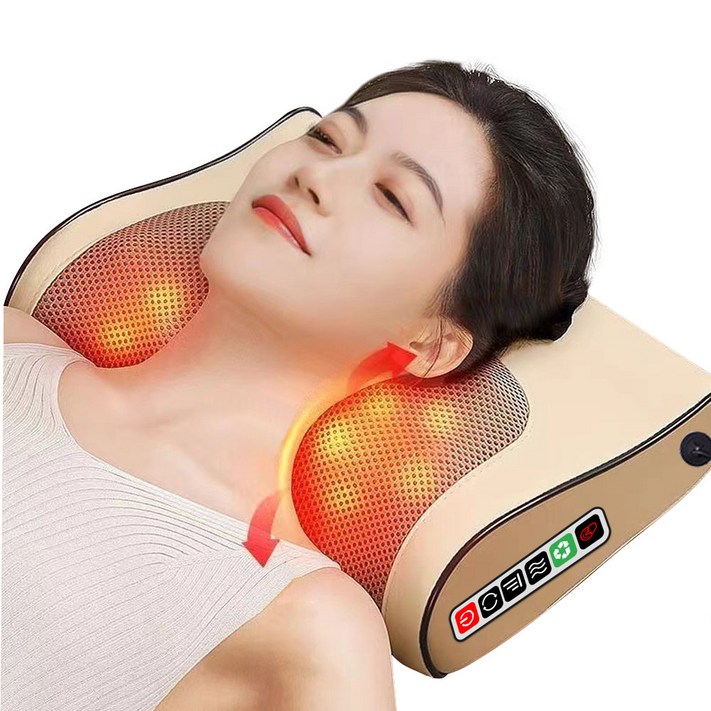 목 어깨 베개마사지기 안마베개 안마기 다기능 마사지기 온열 주무름 기능 6개 조작 버튼