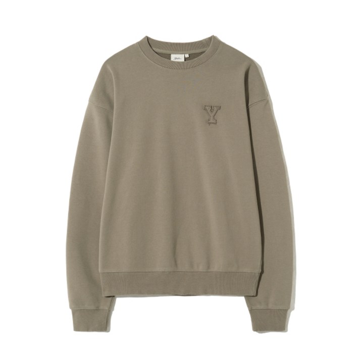 예일 YALE Y로고 아플리케 스웨트셔츠 카키