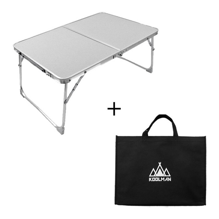 KOOLMAN쿨맨 다용도 캠핑 미니 테이블, 미니 폴딩 테이블  실버  수납가방