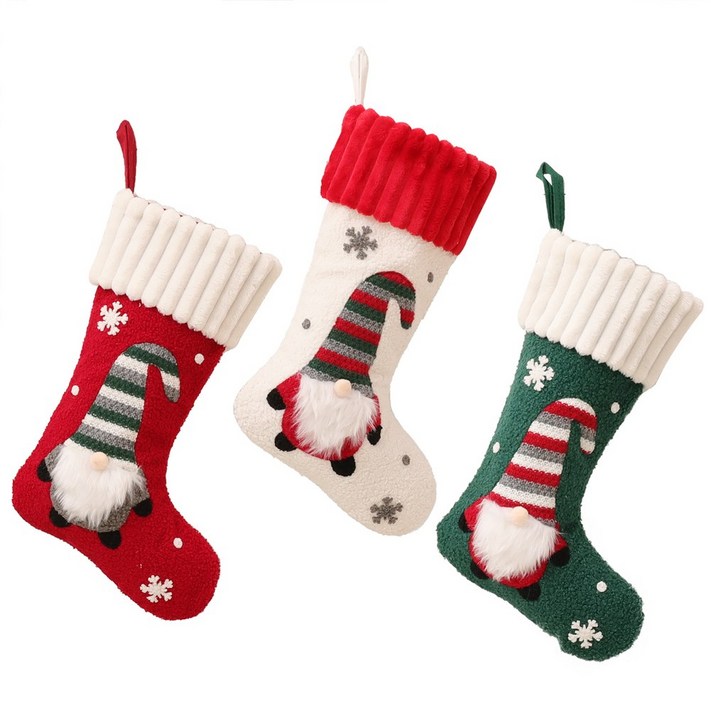 파티앤미다스 크리스마스 양말 주머니 3종 XS022, XS022 화이트, 1개