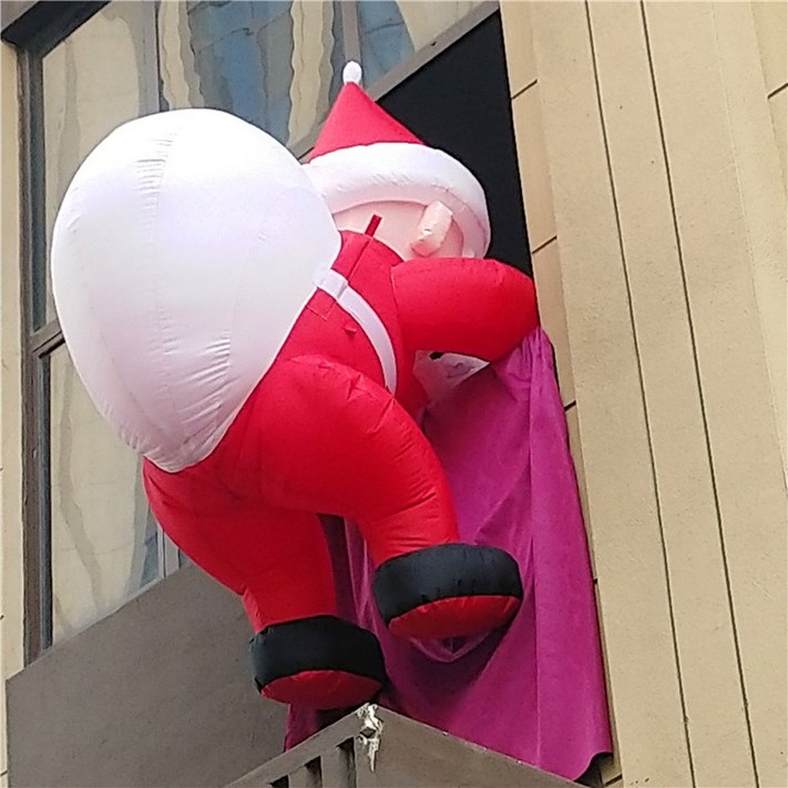 벽타는 크리스마스 2M 산타 벽등반산타클로스 바람넣는 풍선 에어