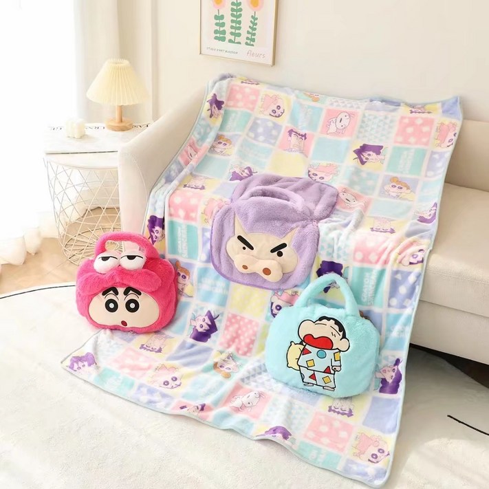 짱구 접이식 담요 털가방 학교 사무실 에어컨 무릎가리개