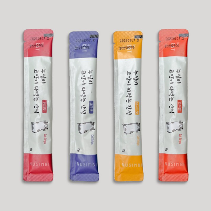 누심비 고양이 짜먹는 간식 길고양이 대용량 15g 3가지맛 90개