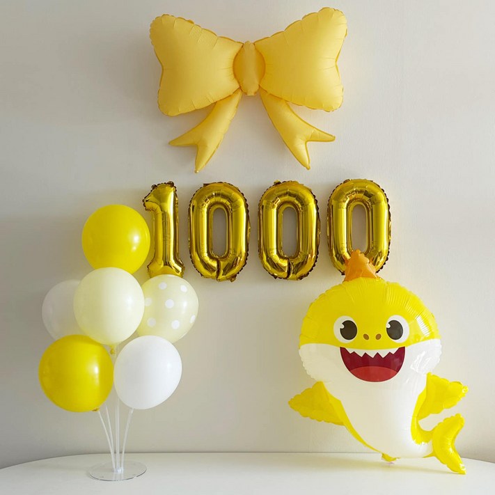 아기상어 천일 세돌 생일 파티 풍선 세트