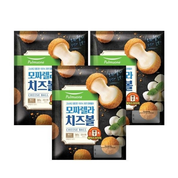 [풀무원] 모짜렐라치즈볼360gx3봉, 단품