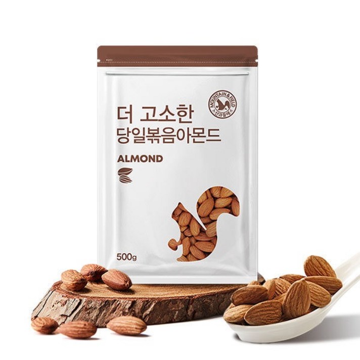 [산과들에] 2021 햇 당일 볶음 아몬드 500g x2봉 / 견과 견과류, 상세 설명 참조