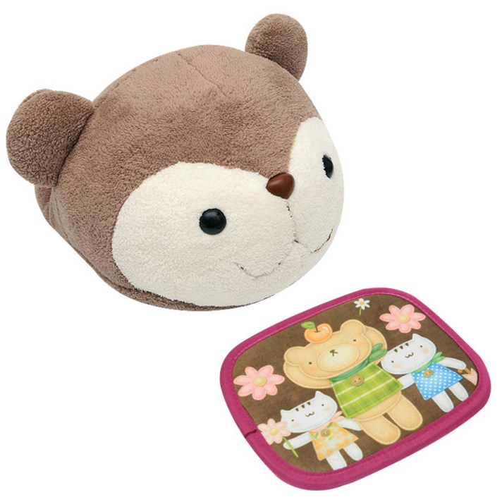 네이쳐리빙 다람쥐 인형 + 온열매트, 혼합 색상