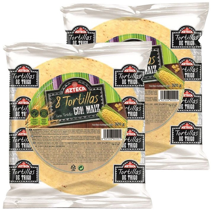 아즈테카 옥수수 앤 밀또띠야, 320g, 2개