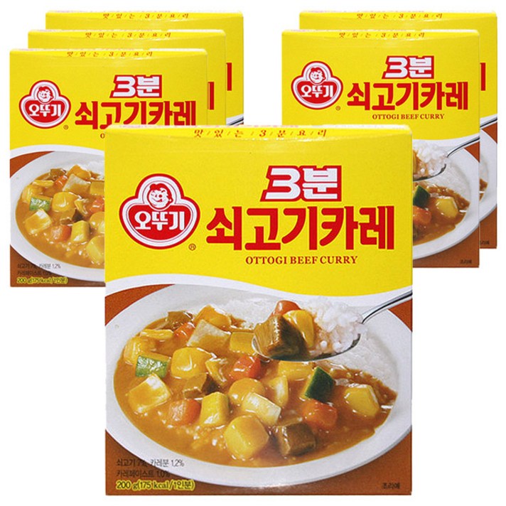 오뚜기 3분 쇠고기카레, 200g, 6개