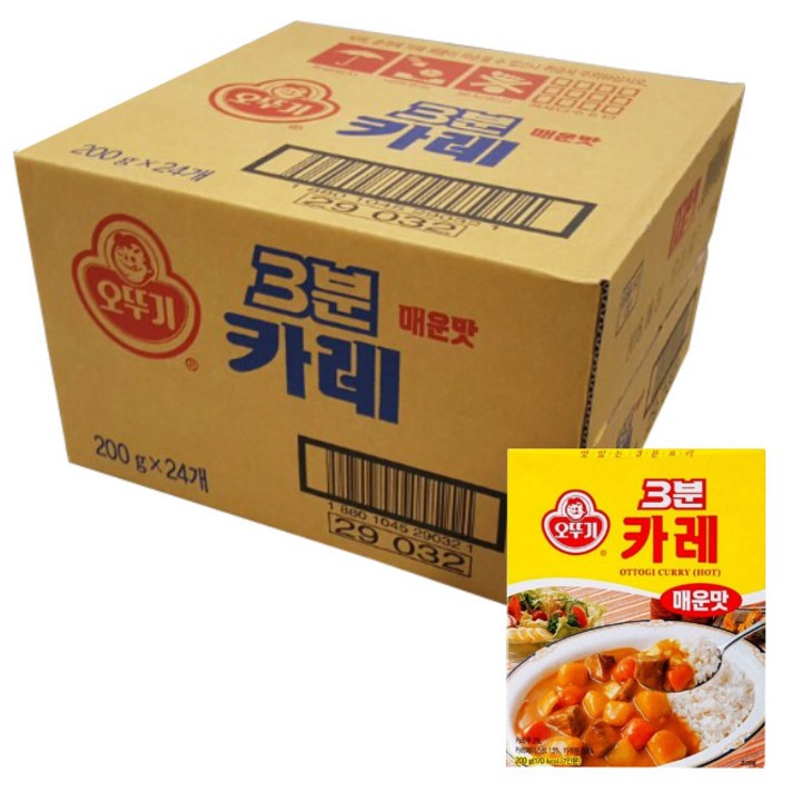 오뚜기 3분 카레 매운맛, 200g, 24개