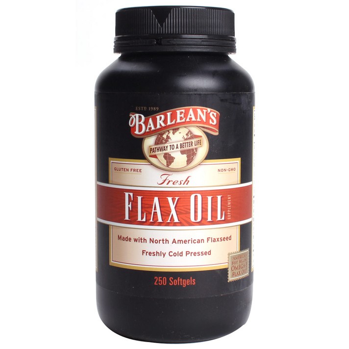 바린스 프레쉬 플랙스 오일 소프트젤 글루텐 프리, 250개입, 1개