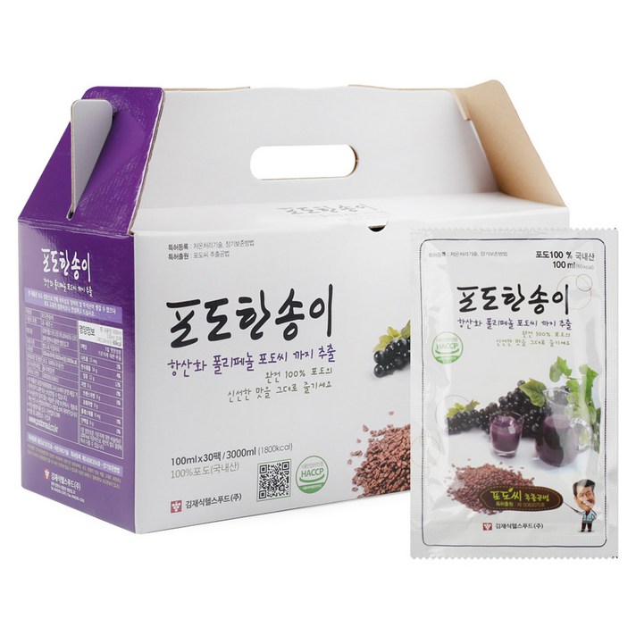 김재식헬스푸드 포도한송이 포도즙, 100ml, 30개