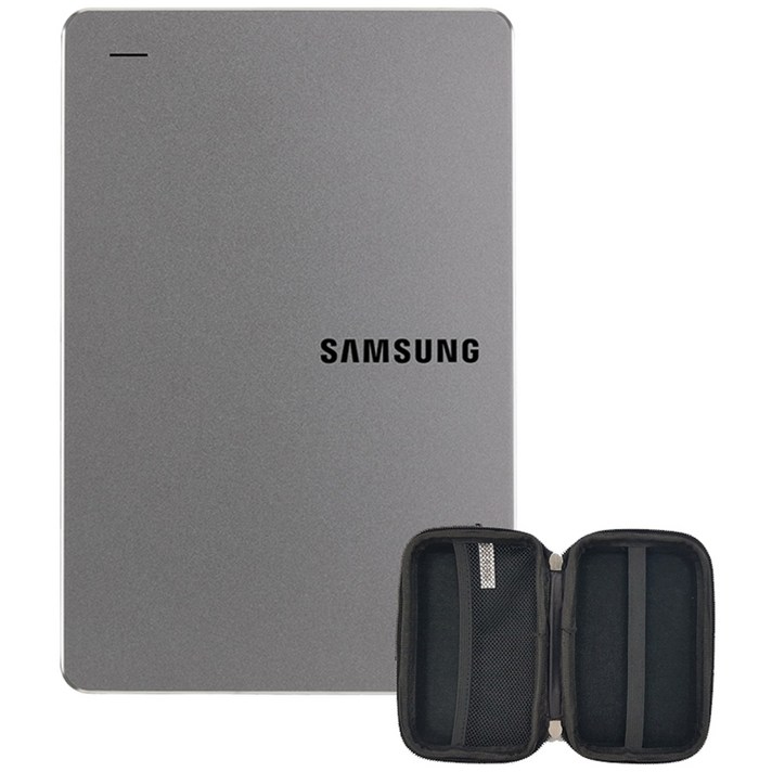 삼성전자 외장하드 Y3 HX-MK10Y39 + 파우치, 1TB, 스모키 그레이(HX-MK10Y39)